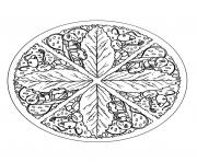 free mandala to color leaves 